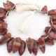 1 Strand  Mexican Fire Agate Faceted Briolettes - Fancy Shape Briolettes -20mmx12mm-32mmx15mm - 9 Inches BR03402 - Tucson Beads
