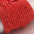 AAA Natural Italian Coral Smooth Tube Beads -Original Red Orange Coral Gemstone Cylinder Beads - 5mmx11mm -8.5 Inches -BR03119