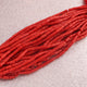AAA Natural Italian Coral Smooth Tube Beads -Original Red Orange Coral Gemstone Cylinder Beads - 5mmx11mm -8.5 Inches -BR03119 - Tucson Beads