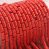 AAA Natural Italian Coral Smooth Tube Beads -Original Red Orange Coral Gemstone Cylinder Beads - 4mm-10mm - 8.5 Inches -BR03120