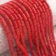 AAA Natural Italian Coral Smooth Tube Beads -Original Red Orange Coral Gemstone Cylinder Beads - 4mm-10mm - 8.5 Inches -BR03120 - Tucson Beads