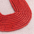 1 Long Strand AAA Natural Italian Coral Smooth Tube Beads -Original Red Orange Coral Gemstone Cylinder Beads - 5mm-8mm - 16.5 Inches -BR03130