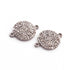 1 Pc Pave Diamond Round Disc 925 Sterling Silver Double Bail Connector - Diamond Connector 16mmx11mm Pdc1380