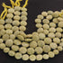1 Strand  Yellow Opal Briolettes -Coin Shape Faceted Beads -12mm-18mm- 10 inch BR03398