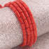 1 Long Strand AAA Natural Italian Coral Smooth Tube Beads -Original Red Orange Coral Gemstone Cylinder Beads - 4mm-9mm - 17 Inches -BR03129