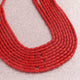 1 Long Strand AAA Natural Italian Coral Smooth Drum Beads -Original Red Orange Coral Gemstone Barrel Beads - 4mm-6mm - 16.5 Inches -BR03126 - Tucson Beads