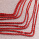 1 Long Strand AAA Natural Italian Coral Smooth Drum Beads -Original Red Orange Coral Gemstone Barrel Beads - 4mm-6mm - 16.5 Inches -BR03126 - Tucson Beads