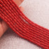 1 Long Strand AAA Natural Italian Coral Smooth Drum Beads -Original Red Orange Coral Gemstone Barrel Beads - 4mm-6mm - 16.5 Inches -BR03126