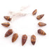 1  Strand Brown Jasper Faceted Briolettes  - Fancy  Briolettes  -27mmx14mm-32mmx13mm  9.5 Inches BR160