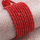 1 Long Strand AAA Natural Italian Coral Smooth Drum Beads -Original Red Coral Gemstone Barrel Beads - 3mm-6mm - 16.5 Inches -BR03122 - Tucson Beads