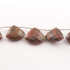 1 Strand Unakite Faceted Briolettes - Trillion Shape Briolettes  16mmx17mm -21mmx23mm- 9 Inches BR1131 - Tucson Beads