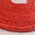 1 Long Strand AAA Natural Italian Coral Smooth Drum Beads -Original Red Orange Coral Gemstone Barrel Beads - 4mm-6mm - 16.5 Inches -BR03134