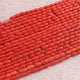 1 Long Strand AAA Natural Italian Coral Smooth Drum Beads -Original Red Orange Coral Gemstone Barrel Beads - 4mm-6mm - 16.5 Inches -BR03134 - Tucson Beads