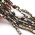 1 Strand Black Spinel Golden Coated  Faceted Chicklet / Rectangle Briolettes 6mmx4mm 8 Inches BR716