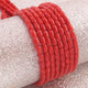 1 Long Strand AAA Natural Italian Coral Smooth Drum Beads -Original Red Coral Gemstone Barrel Beads - 3mm-7mm - 17 Inches -BR03123 - Tucson Beads