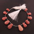 1 Strand Peach Moonstone Faceted Briolettes - Fancy Shape Briolettes  16mmx11mm-23mmx15mm - 9 Inches BR2920