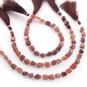 1  Strand Chocalate  Moon Stone Faceted Beads Assorted Shape Briolettes  6mmx7mm-7mmx10mm 8 Inches BR03475 - Tucson Beads