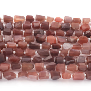 1  Strand Chocalate  Moon Stone Faceted Beads Assorted Shape Briolettes  6mmx7mm-7mmx10mm 8 Inches BR03475 - Tucson Beads