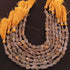 1  Strand Golden Rutile Faceted Beads Assorted Shape Briolettes  7mmx12mm-7mmx8mm 8 Inches BR03474
