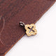 1 Pc Pave Diamond Clover Charm 925 Sterling Silver, Yellow & Rose Gold Vermeil Pendant - Diamond Clover Pendant 12mmx8mm Pdc263 - Tucson Beads