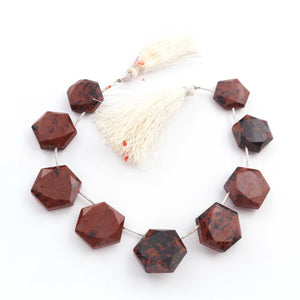 1 Strand Brown Tiger Eye Faceted Briolettes - Hexagon Shape Beads 14mm-22mm -9 Inches BR3985 - Tucson Beads