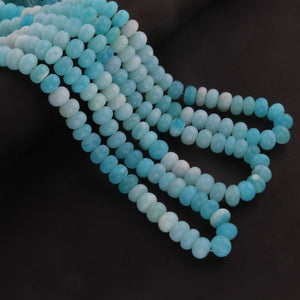 1 Long Strands Peru Opal Smooth Rondelles - Opal Roundel Beads 9mm - 10mm  16 Inches BR0220 - Tucson Beads