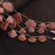 1  Strand peach Moonstone  Faceted Briolettes  - Fancy Shape  Briolettes  -14mmx15mm-31mmx34mm  9 Inches BR01415 - Tucson Beads