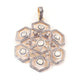 1 Pc Pave Diamond With Rose Cut Diamond Hexagon Pendant -925 Sterling Vermeil - Polki Pendant 44mmx39mm PD015 - Tucson Beads