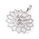 1 Pc Pave Diamond Flower Single Bail Pendant 925 Sterling Silver - Designer Pendant 50mmx44mm PD056 - Tucson Beads
