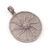 1 PC Pave Diamond Textured Sun Charm Pendant Over 925 Sterling Silver - Round Pendant 38mmX34mm PD437