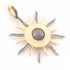 1 Pc Beautiful Pave Diamond Sunburst Pendant- 925 Sterling Silver -Vermeil - Cream Bakelite Designer Sun Pendant 45mmx42mm PD112