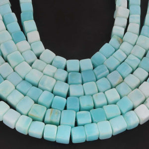 1 Strand Peru Opal Smooth Cube Briolettes - Box Shape Gemstone Beads 7mm-9mm- 8 Inches BR03378 - Tucson Beads