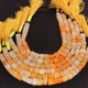 1 Strand Shaded Orange Opal Smooth Cube Briolettes - Box Shape Gemstone Beads 6mm-8mm- 8 Inches BR03383 - Tucson Beads