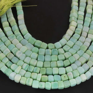 1 Strand Green Opal Smooth Cube Briolettes - Box Shape Gemstone Beads 6mm-8mm- 8 Inches BR03381 - Tucson Beads