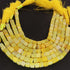 1 Strand Yellow Opal Smooth Cube Briolettes - Box Shape Gemstone Beads 6mm-9mm- 8 Inches BR03385