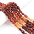 1 Strand Shaded Hessonite Faceted Dholki Shape Briolettes  -Semi Precious Briolettes Beads 8mm-11mm -13 Inches BR03889