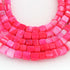 1 Strand Shaded Pink Opal Smooth Cube Briolettes - Box Shape Gemstone Beads 6mm-8mm- 8 Inches BR03382