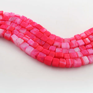 1 Strand Shaded Pink Opal Smooth Cube Briolettes - Box Shape Gemstone Beads 6mm-8mm- 8 Inches BR03382 - Tucson Beads