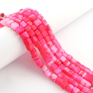 1 Strand Shaded Pink Opal Smooth Cube Briolettes - Box Shape Gemstone Beads 6mm-8mm- 8 Inches BR03382 - Tucson Beads