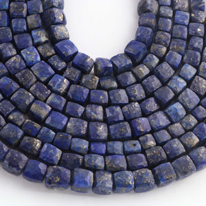 1 Strand Lapis Faceted Cube Briolettes - Box Shape Gemstone Briolettes  5mm-7mm - 8 Inches BR03429 - Tucson Beads