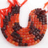 1 Strand Shaded Carnelian Faceted  Cube Briolettes - Box Shape Gemstone Beads - 5mm-8mm 8 Inches BR03432