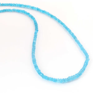 1 Strand Neon Apatite Faceted Rondelles Neon Apatite Beads  3-4mm 17 Inches BR03136 - Tucson Beads