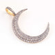 1 Pc Pave Diamond Crescent Moon Charm Pendant Over 925 Sterling Silver 38mmX7mm PD345 - Tucson Beads