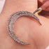 1 Pc Pave Diamond Crescent Moon Charm Pendant Over 925 Sterling Silver 38mmX7mm PD345