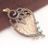 1 PC Pave Diamond Designer Necklace Pendant - 925 Sterling Vermeil - Neon Apatite Fancy Pendant 51mmx30mm PD489