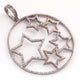1 Pc Designer Pave Diamond Round Star Pendant - 925 Sterling Silver - Round Star Pendant 42mmx40mm Pd296 - Tucson Beads