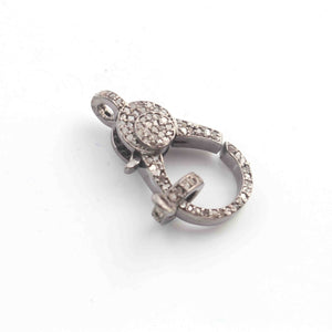 1  PC Antique Finish Pave Diamond Lobsters Over 925 Sterling Silver - Double Sided Diamond Clasp 22mmx12mm LB253 - Tucson Beads