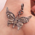 1 Pc Pave Diamond Diamond With Pink Sapphire Butterfly Pendant -33mmx36mm PD174