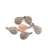 1 Pc Pave Diamond Pear Drop 925 Sterling Silver & Rose Gold Vermeil Pendant- 13mmx8mm PDC00359