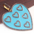 1 Pc Pave Diamond Pendant,  Turquois Yellow Gold , Bakelite Heart Charm, Enamel Heart Pendant  50mmx49mm PD325